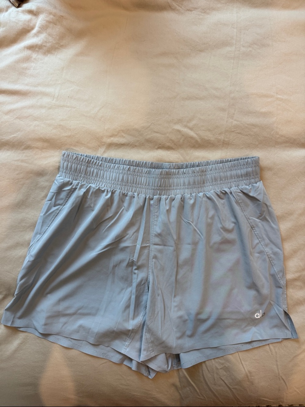 Light Blue Athletic Shorts with Subtle Logo